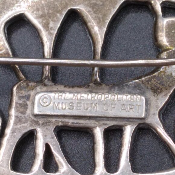 Vintage Sterling Silver 925 Metropolitan Museum Of Art Egyptian Revival Brooch - Picture 3 of 4